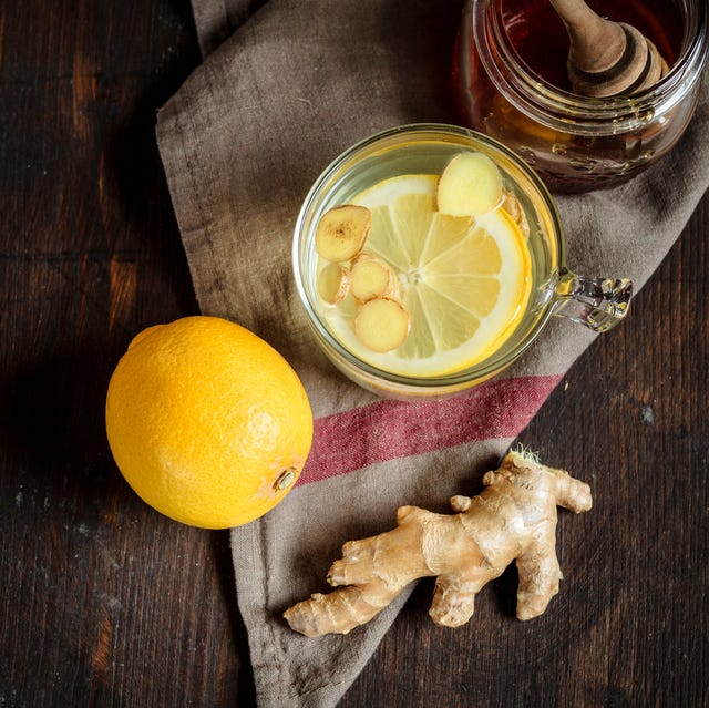 hot lemon ginger infusion with honey