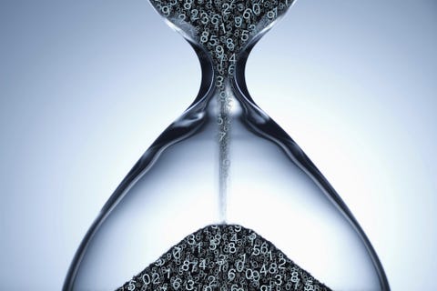 Numbers flowing in hourglass Numbers flowing in hourglass