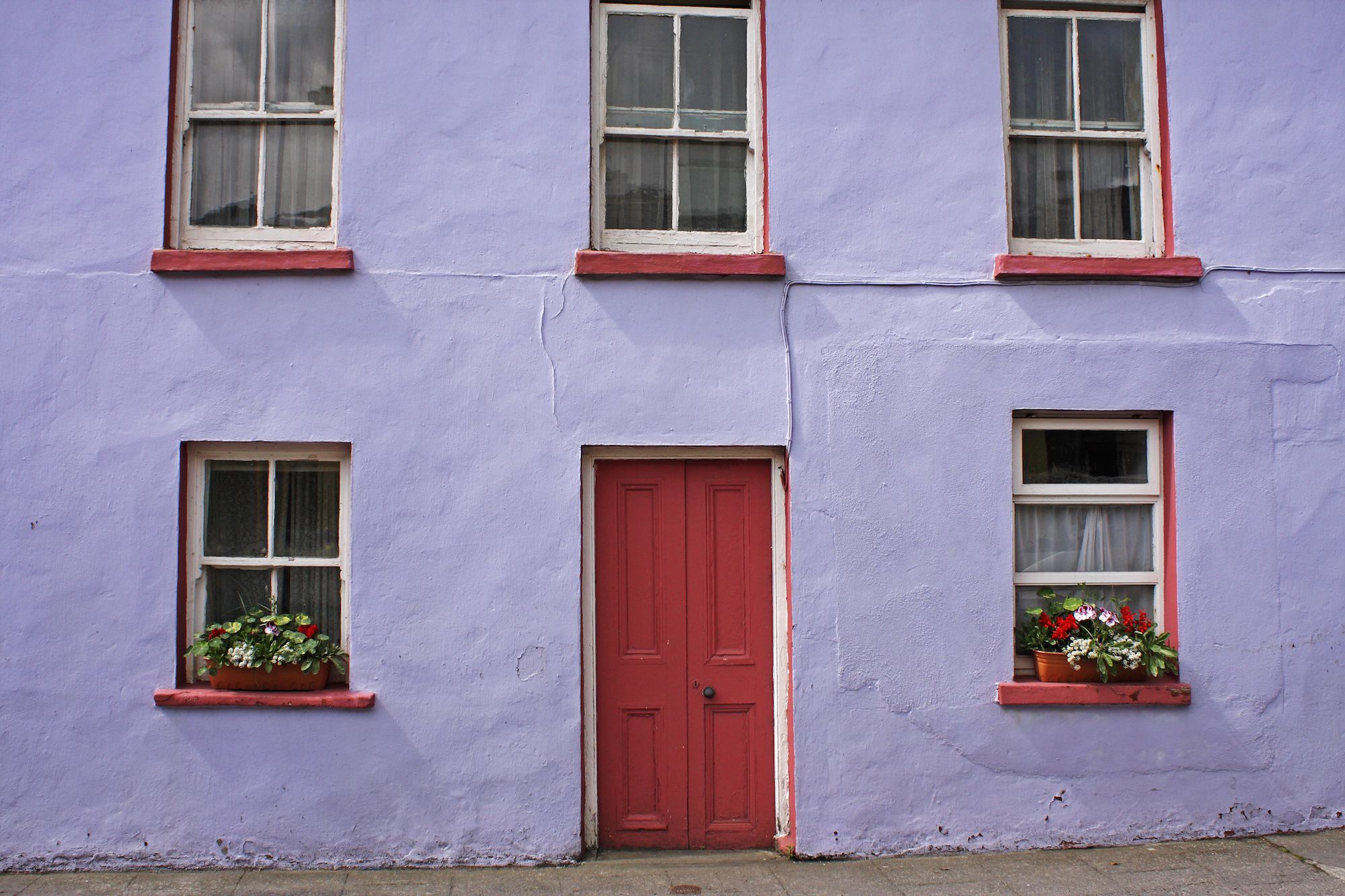 Turstopper Contemporary Pink Multi Colour Houses Flowers