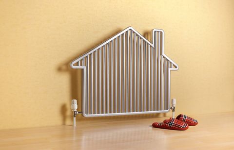 House shaped radiator with slippers