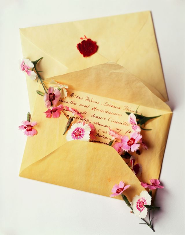 handwritten letter with flowers