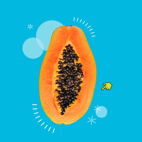Papaya, Fruit, Plant, Food, Natural foods, Superfood, Melon, Produce, Logo, Illustration, 