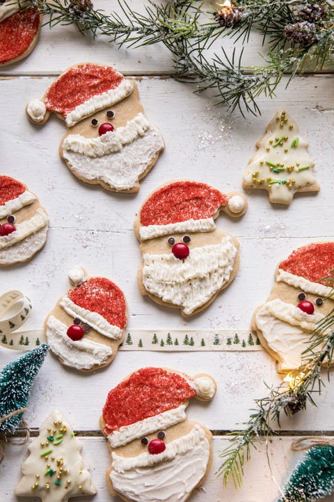 christmas cookie decorating with santas