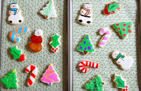 christmas cookie decorating with shapes