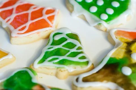 ree's favorite sugar cookies with red and green glaze