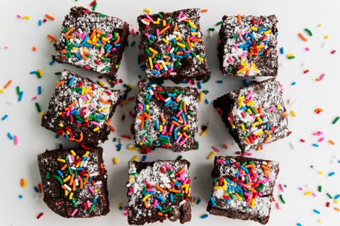 sprinkles brownies overhead