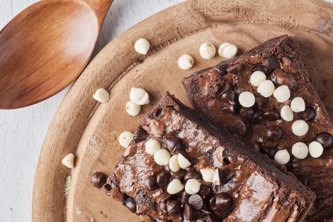 a chocolate brownie with chocolate chip