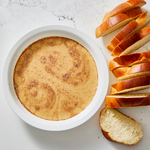 milk egg mixture with cinnamon added