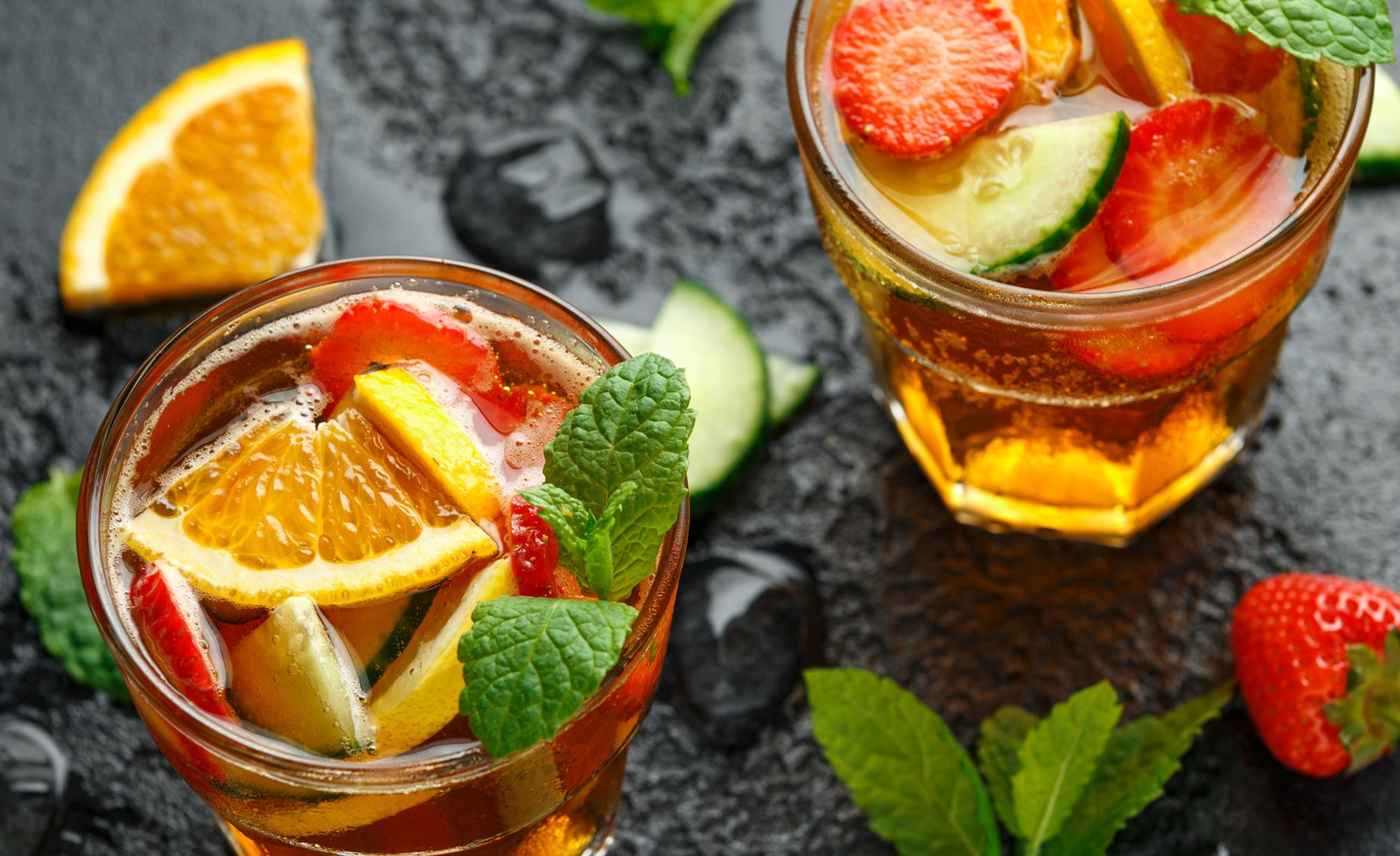 fruit in pimms cup