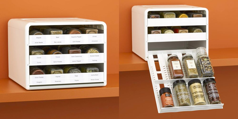 4 Jar Revolving Spice Rack Rotating Countertop Storage Organization Kitchen 