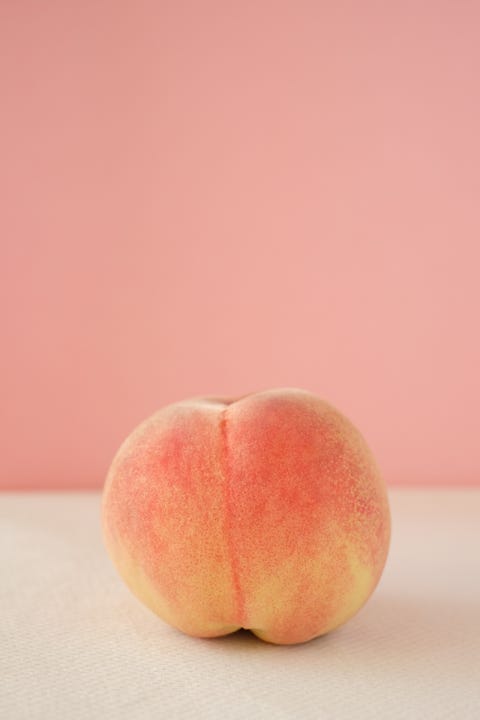 peach on a pink background