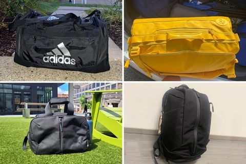 collage of gym bags