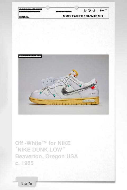Dunk Low The 50 ヴァージル アブローがナイキとコラボ 名作スニーカーを50パターンで表現 Dunk Low The 50 ヴァージル アブローがナイキとコラボ 名作スニーカーを50パターンで表現