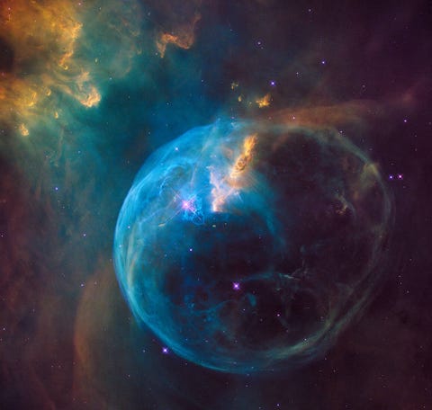 la nebulosa a bolle, scattata dal telescopio spaziale Hubble