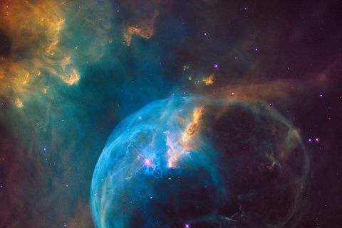 la nebulosa a bolle, scattata dal telescopio spaziale Hubble