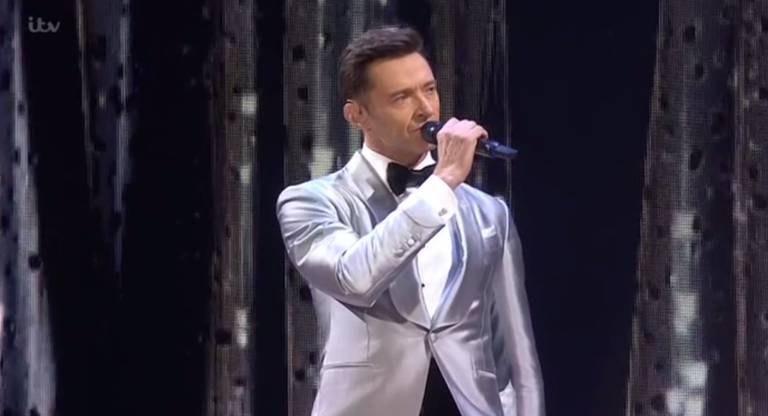 Hugh Jackman saat tampil di BRIT Awards