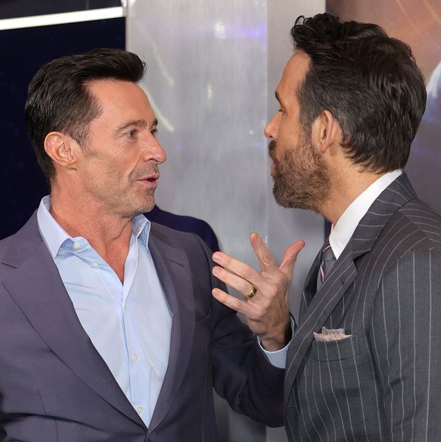 hugh jackman and ryan reynolds attend the adam project new york premiere on february 28, 2022 in new york city