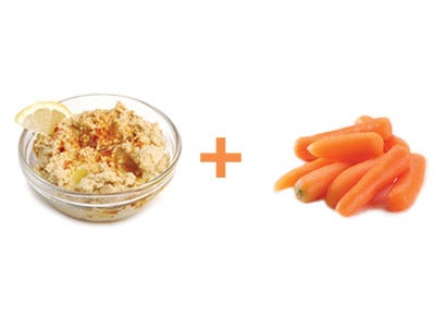 Simples De 400 Calorias das Refeições: Hummus e Vegetais