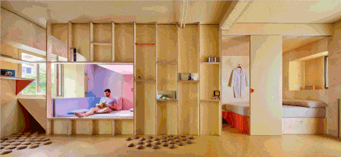 Un apartamento pequeño con cápusla incluida en madrid por los arquitectos Husos