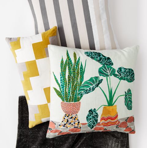 Green, Pillow, Throw pillow, Pineapple, Yellow, Textile, Orange, Cushion, Botany, Furniture, 