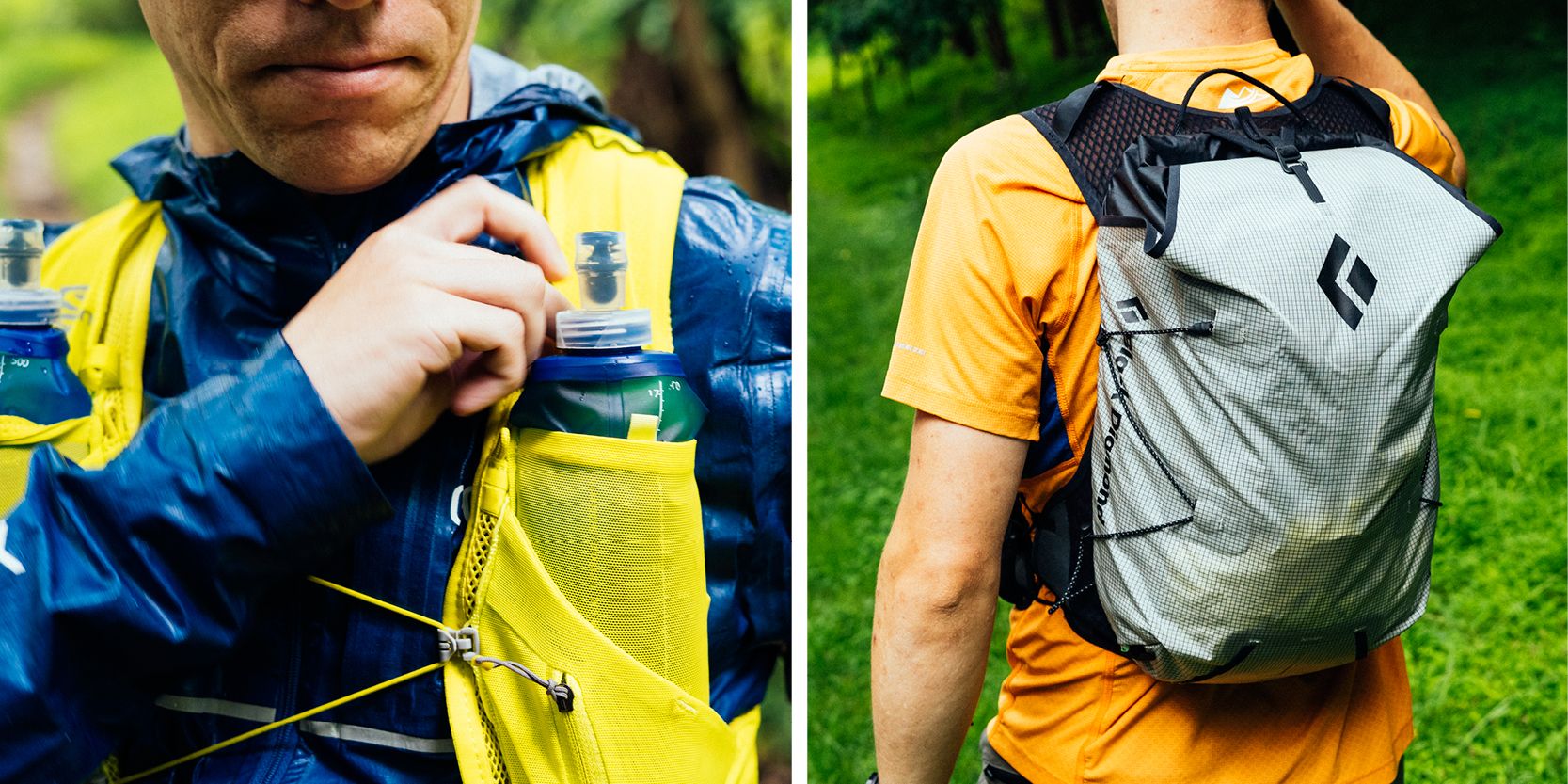 Set Hydration Backpack Bag & Vest & Bladder Flask Bottle & SunCap Trail Marathon 