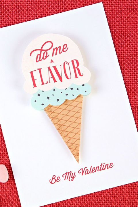 homemade valentine card ice cream