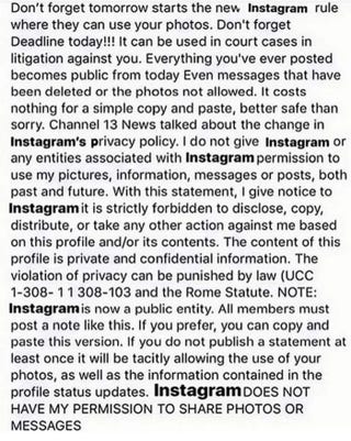 Instagram Hoax 19 Is The Instagram Privacy Policy Real Instagram Hoax 19 Is The Instagram Privacy Policy Real