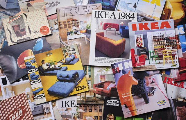 collage of ikea catalogs