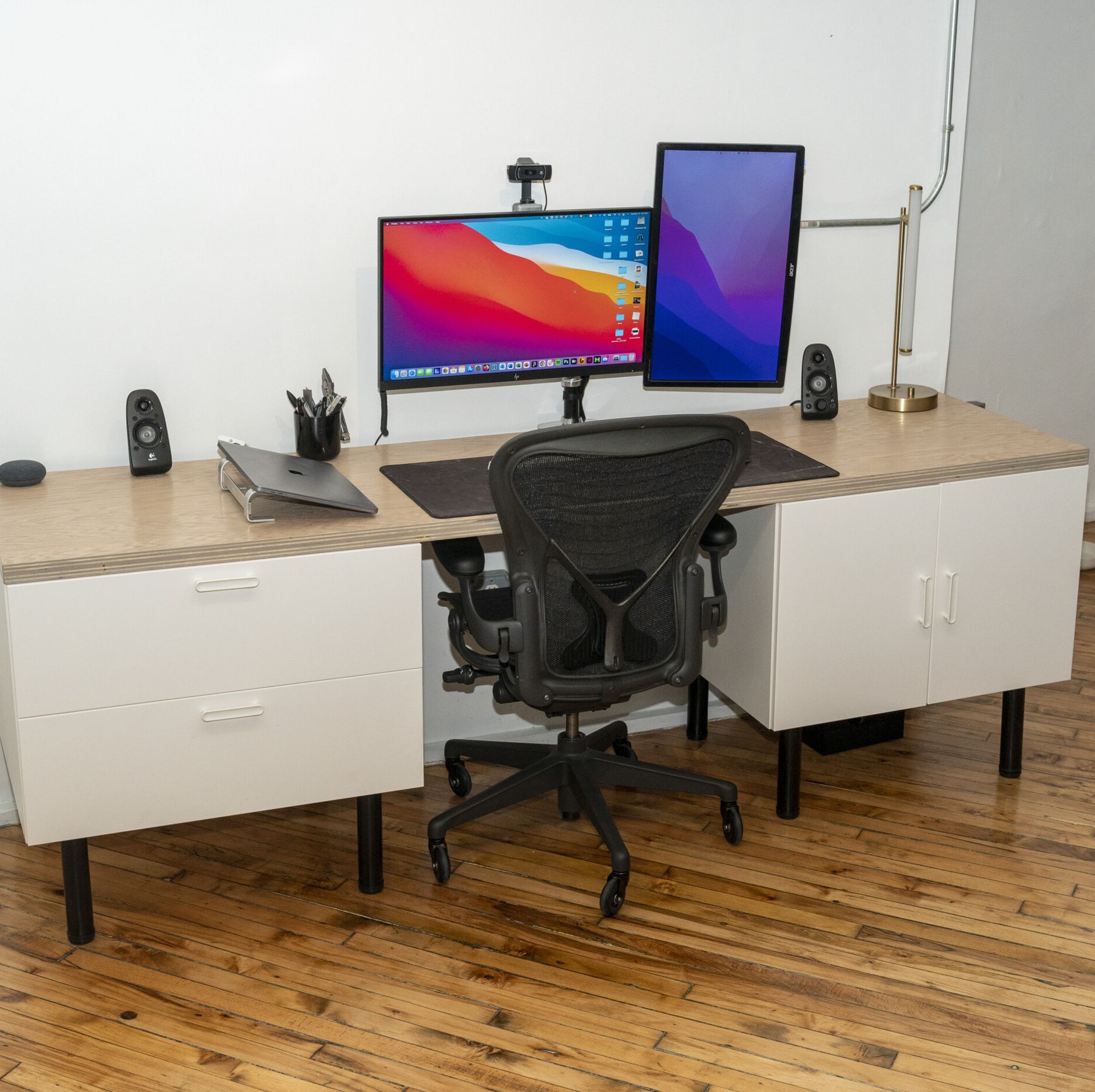 How to Build a Custom Computer Desk With Ikea Cabinets and Plywood