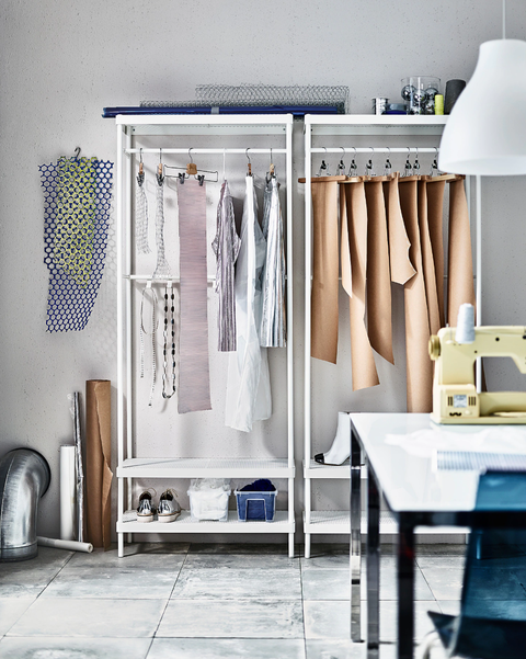 enclosed hanging clothes rack