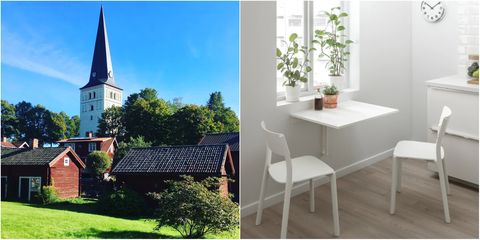 ikea norberg table with the village norberg in sweden