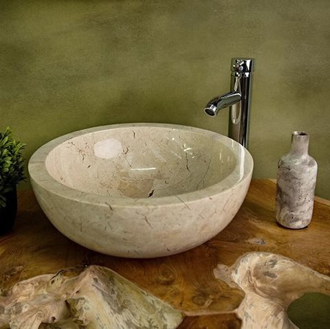 marble vessel basin bathroom bowl stone sink, £189, craftwoodni at etsy﻿