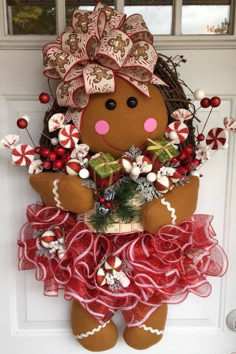 15 Best Christmas Door Decorations How To Decorate Your For Christmas Door Decorations Gingerbread Wreath