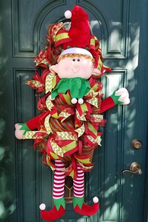 15 Best Door Decorations How To Decorate Your For Front Door Decorations Elf Wreath
