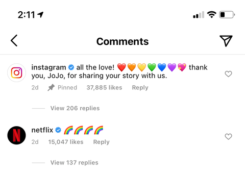 responses to jojo siwa coming out