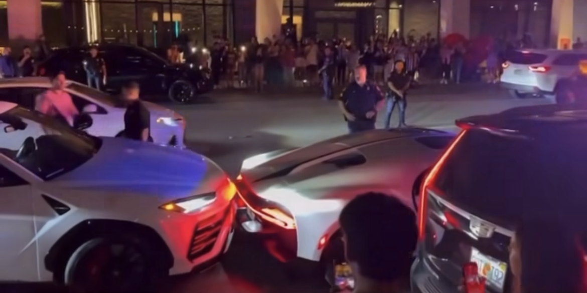 Watch a Lamborghini Urus Driver Hit Bad Bunny's Bugatti Chiron