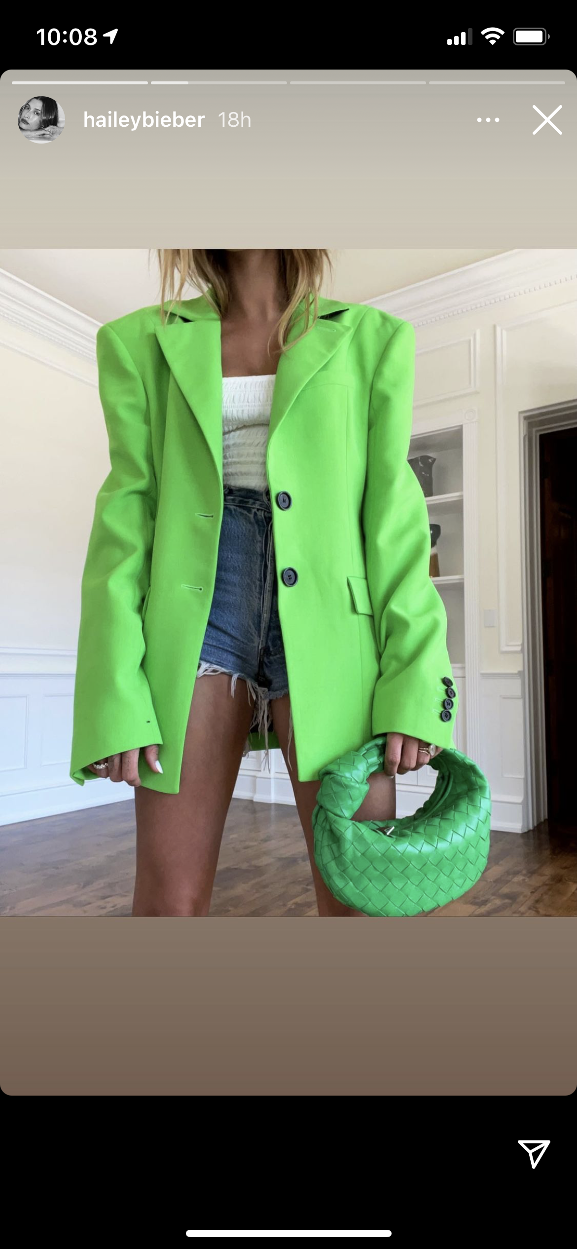 hailey bieber green dress