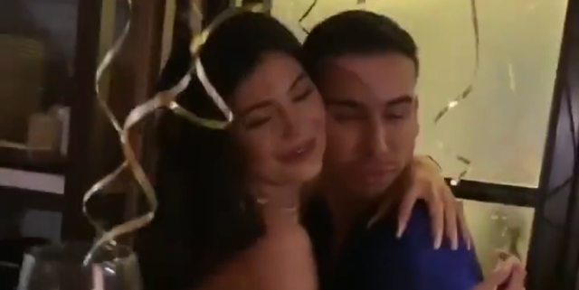 Kylie Jenner Wore A Blue And Yellow Mini Dress To Ariel Tejadas