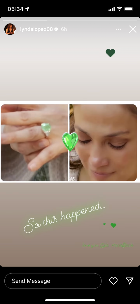 jennifer lopez with her engagement ring