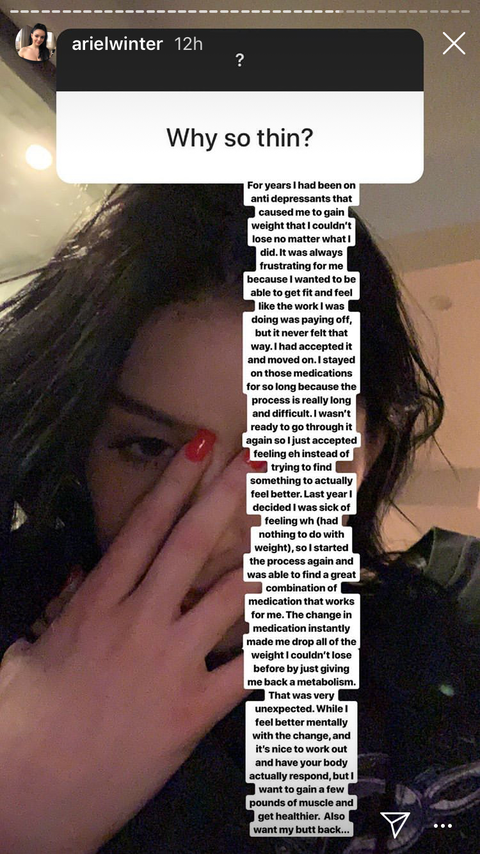 Ariel Winter Reveals Antidepressant Medication Caused Weight Ariel Winter Reveals Antidepressant Medication Caused Weight