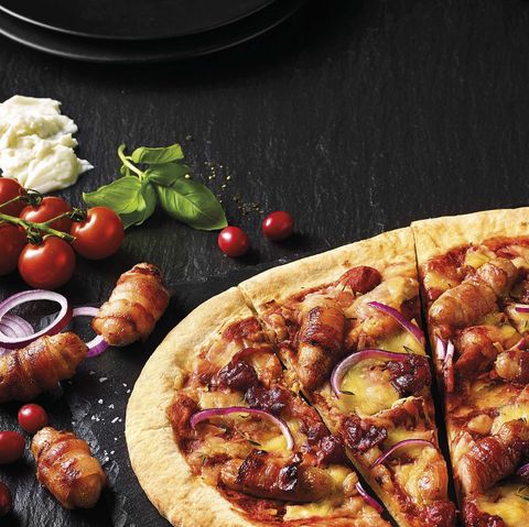 Lidl Pigs in Blankets pizza