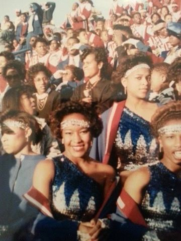 wade’s mother, jimola witherspoon, center, participating in the south carolina champagne dance team, circa 1988