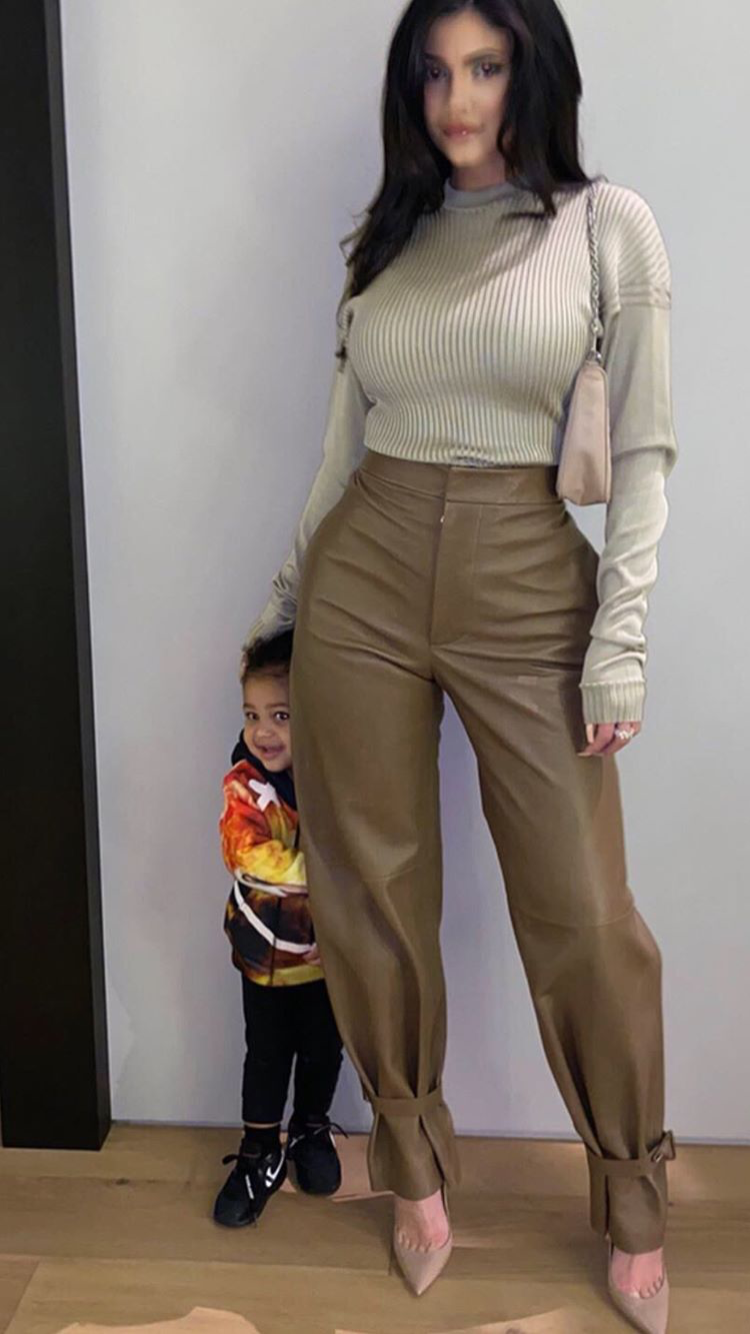 kylie jenner leather trousers