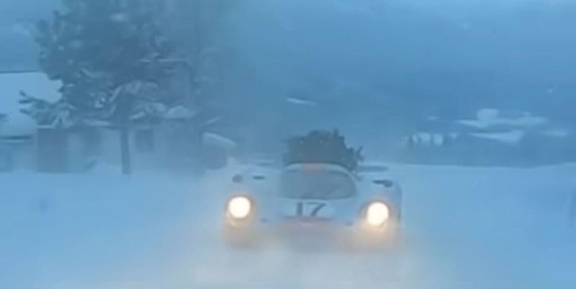 Watch a Porsche 917 Replica on Studded Tires Drift in the Snow