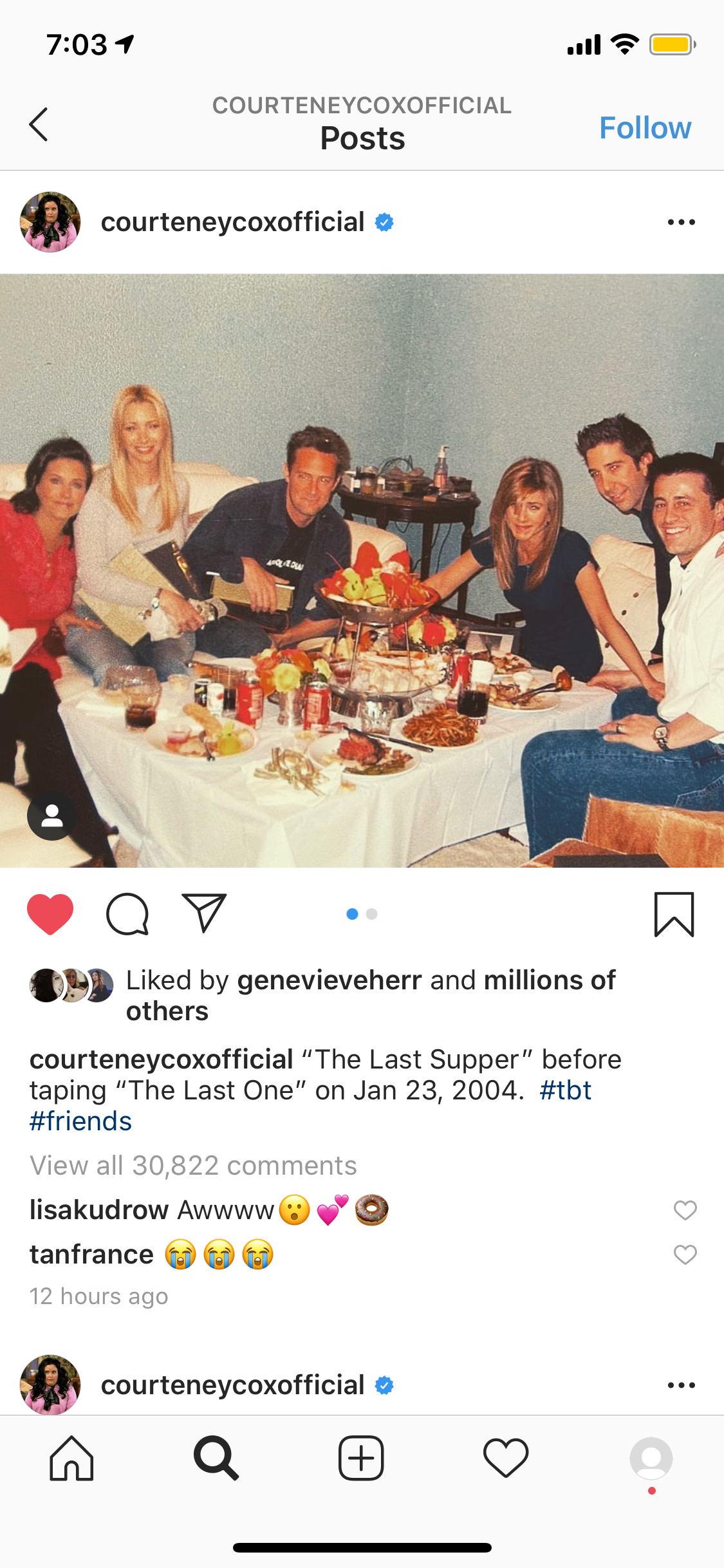 Courteney Cox's 'Friends' Instagram Photo Has a Sweet Secret