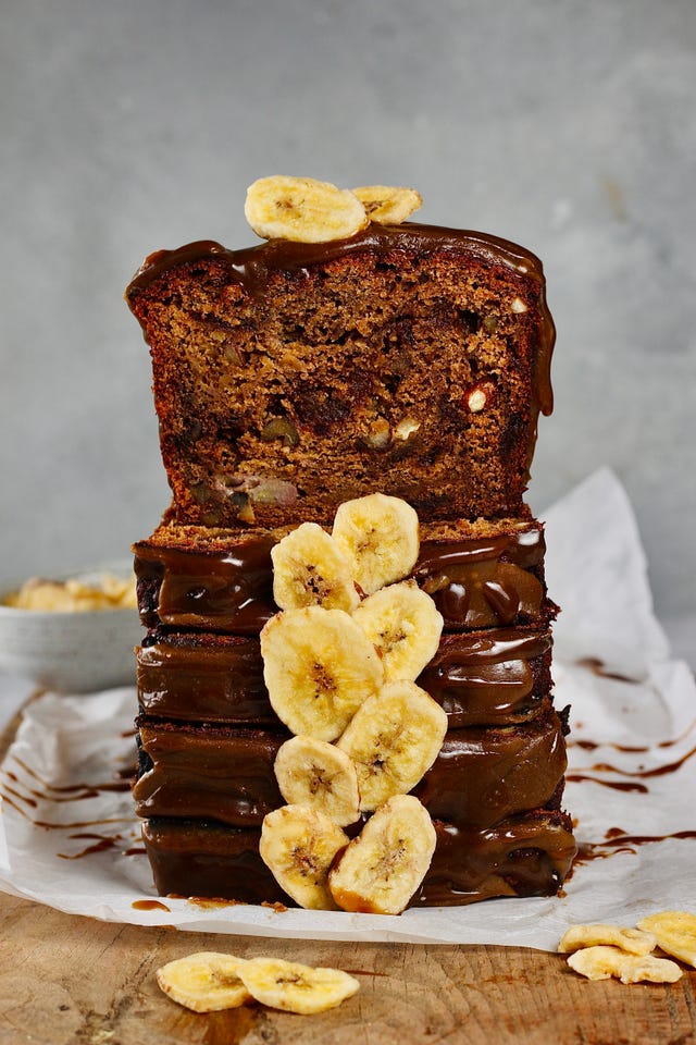 Banana Bread with Sticky Caramel