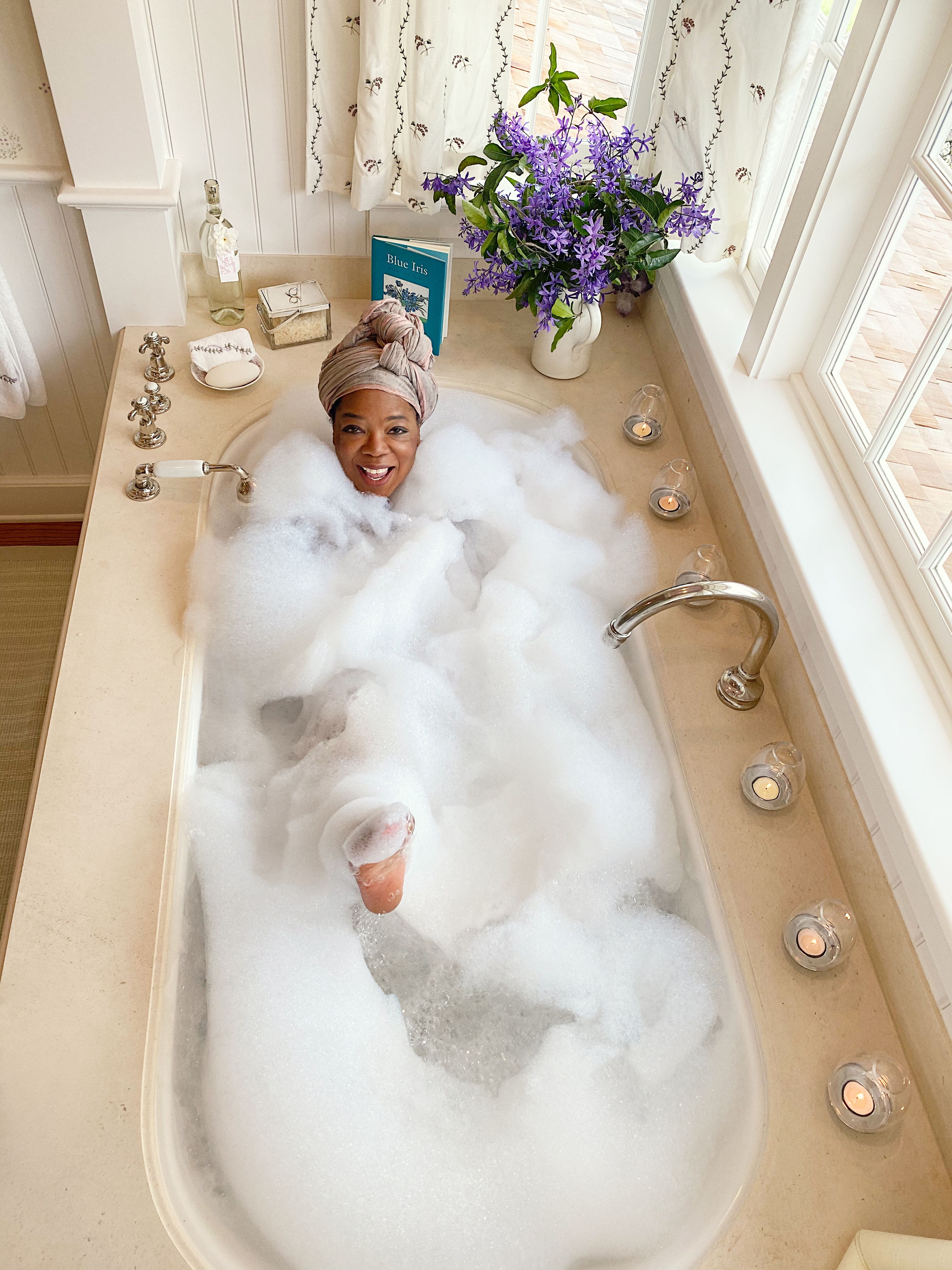 Oprah Reveals Her Bath Routine In, Happy Life Portable Plastic Bathtub Blue