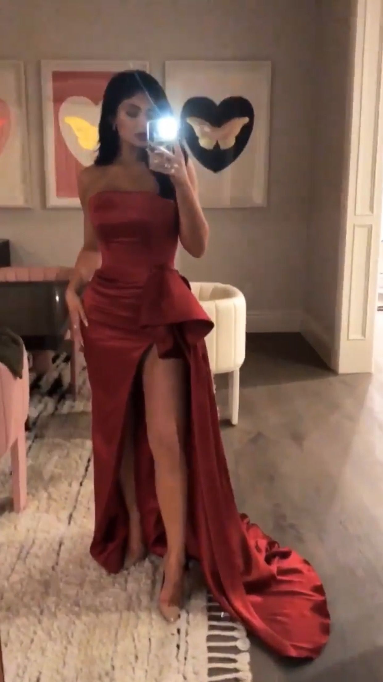 kylie jenner red dress 2019