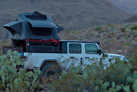 nomadic 3 rooftop tent on a jeep truck bed