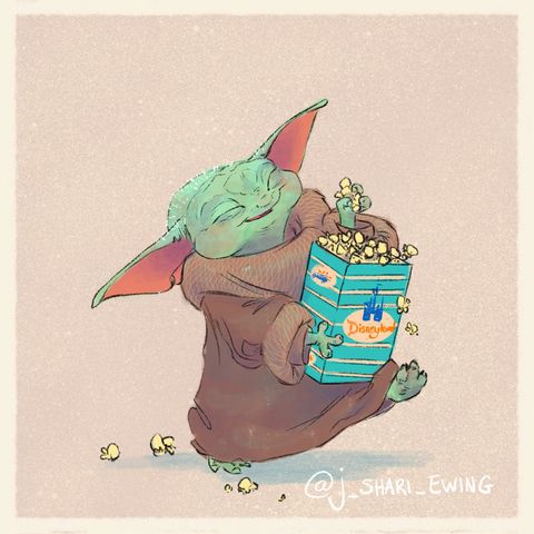 These Illustrations Of Baby Yoda Eating Disney Treats Are So Pure